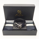 CONFEZIONE 2 PAIA CALZA UOMO E CINTURA IN PELLE LUXURY - MENTA