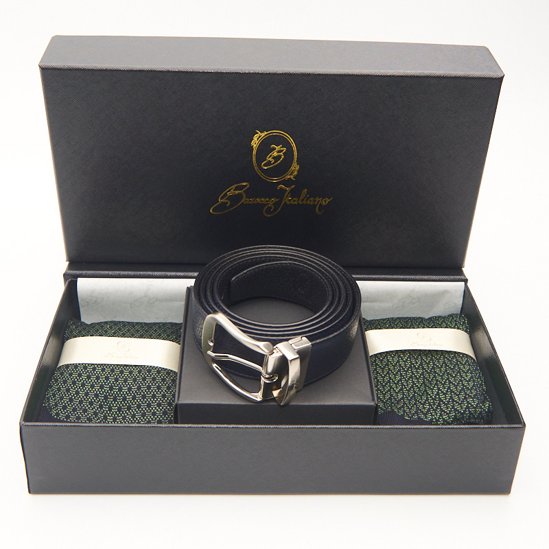 CONFEZIONE 2 PAIA CALZA UOMO E CINTURA IN PELLE LUXURY -