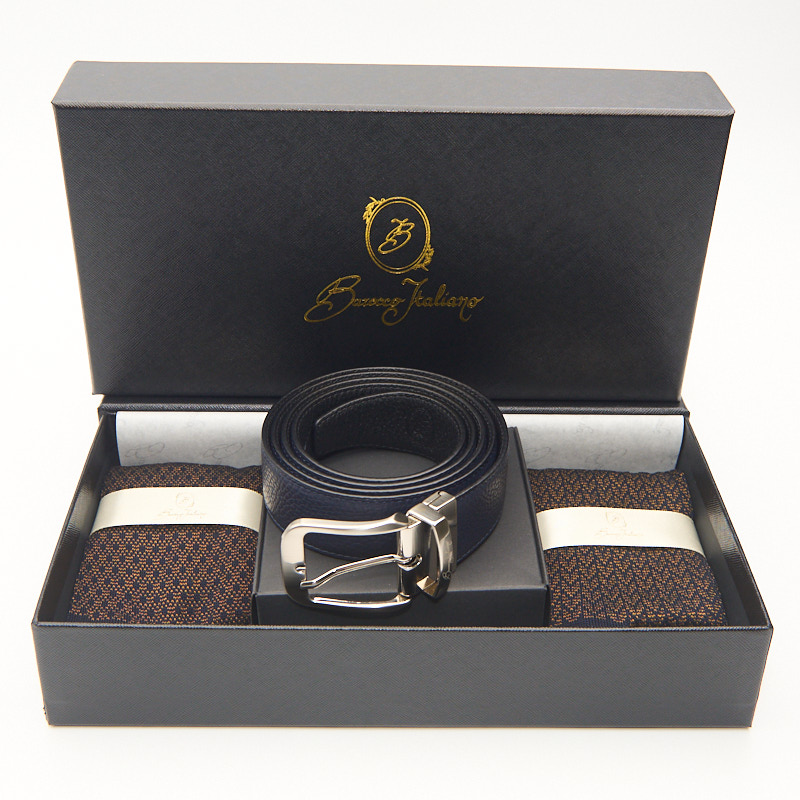 Box calza lunga cotone Makò Mercerizzato con polsino inglese e Cintura in morbida pelle - MARRONE ROVERE