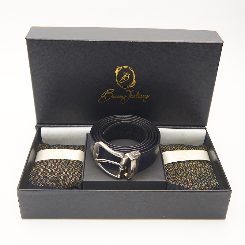 CONFEZIONE 2 PAIA CALZA UOMO E CINTURA IN PELLE LUXURY - MOTIVI SOLE