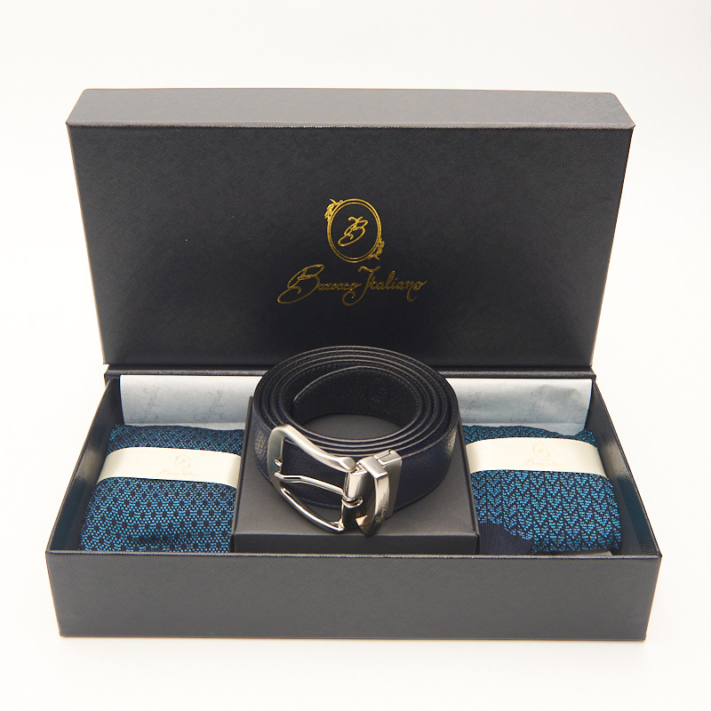 CONFEZIONE 2 PAIA CALZA UOMO E CINTURA IN PELLE LUXURY - SORGENTE