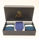 Box calza lunga cotone Makò Mercerizzato con polsino inglese e Cravatta in seta fatta a mano - CELESTE SORGENTE