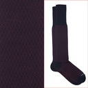 Calza lunga cotone Makò Mercerizzato con polsino inglese fondo blu Principe di Galles - ROSSO  BAROLO