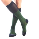 Calza lunga cotone Makò Mercerizzato con polsino inglese fondo blu Principe di Galles - VERDE PRATO