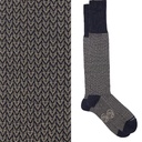 Calza lunga cotone Makò Mercerizzato con polsino inglese fondo blu Spigato - GIALLO DESERTO