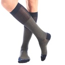 Calza lunga cotone Makò Mercerizzato con polsino inglese fondo blu Principe di Galles - GIALLO DESERTO