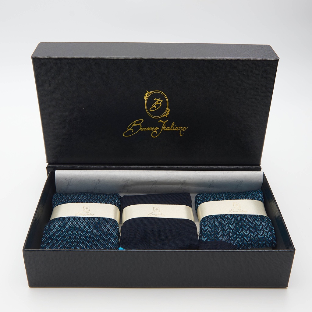 Box calza lunga cotone Makò Mercerizzato con polsino inglese - CELESTE SORGENTE