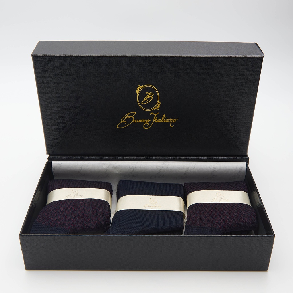 Box calza lunga cotone Makò Mercerizzato con polsino inglese - ROSSO BAROLO