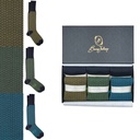 Box 6 paia miste calza lunga Spigato cotone Makò con polsino inglese - Giallo SOLE, Verde PRATO, Celeste SORGENTE e Tinta Unita