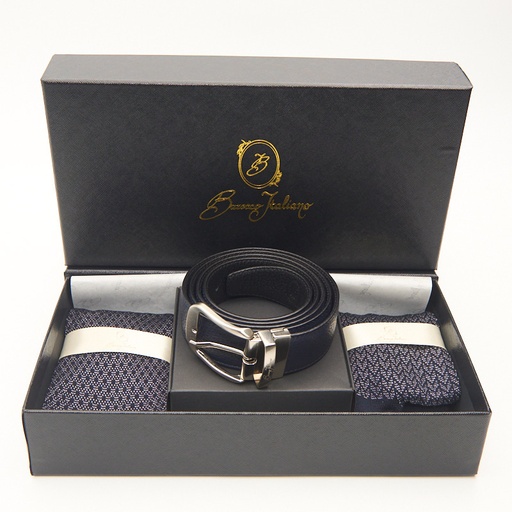 CONFEZIONE 2 PAIA CALZA UOMO E CINTURA IN PELLE LUXURY - MOTIVI CENERE