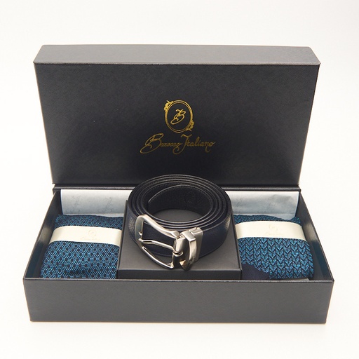 Box calza lunga cotone Makò Mercerizzato con polsino inglese e Cintura in morbida pelle - CELESTE SORGENTE