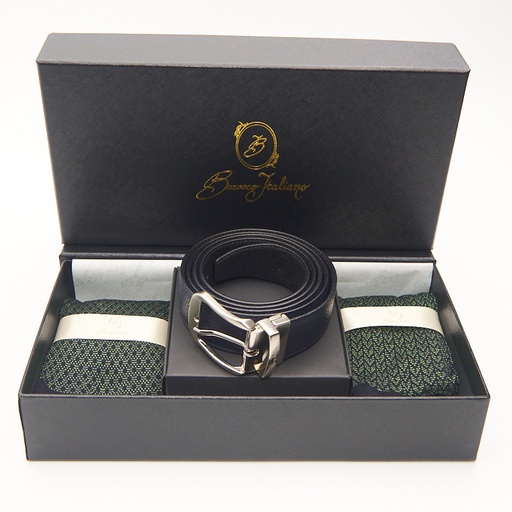 Box calza lunga cotone Makò Mercerizzato con polsino inglese e Cintura in morbida pelle - VERDE PRATO