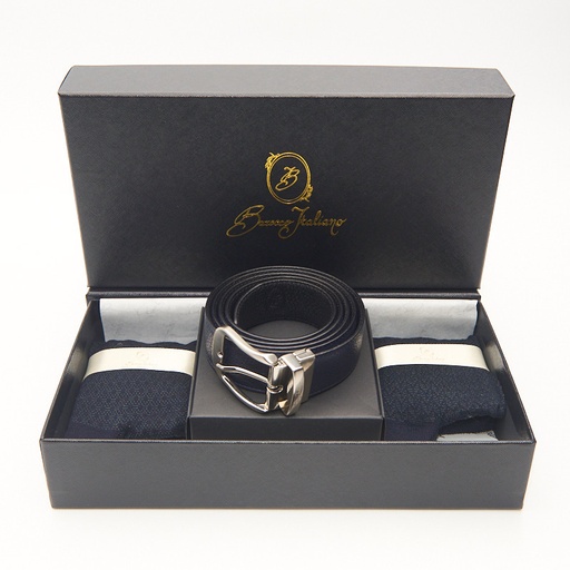 CONFEZIONE 2 PAIA CALZA UOMO E CINTURA IN PELLE LUXURY - MOTIVI LARICE