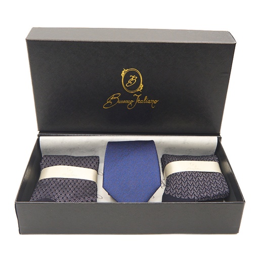 Box calza lunga cotone Makò Mercerizzato con polsino inglese e Cravatta in seta fatta a mano - GRIGIO CENERE