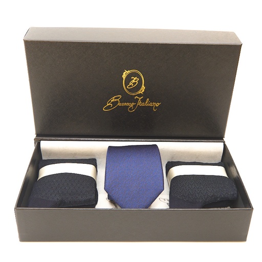 Box calza lunga cotone Makò Mercerizzato con polsino inglese e Cravatta in seta fatta a mano- VERDE SCURO LARICE