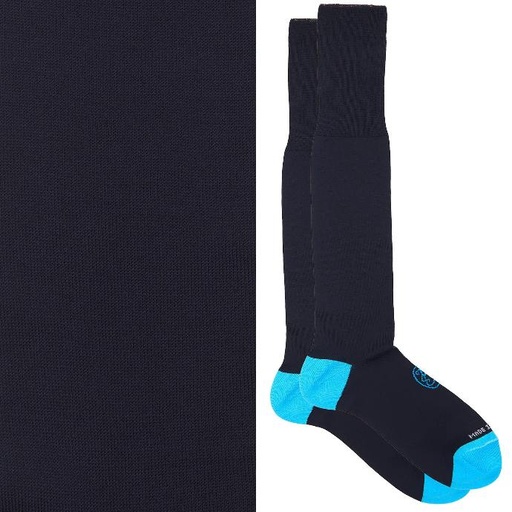 Calza lunga cotone Makò Mercerizzato con polsino inglese fondo blu Tinta Unita - CELESTE SORGENTE
