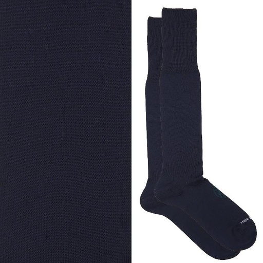 Calza lunga cotone Makò Mercerizzato con polsino inglese fondo blu Tinta Unita - VERDE SCURO LARICE