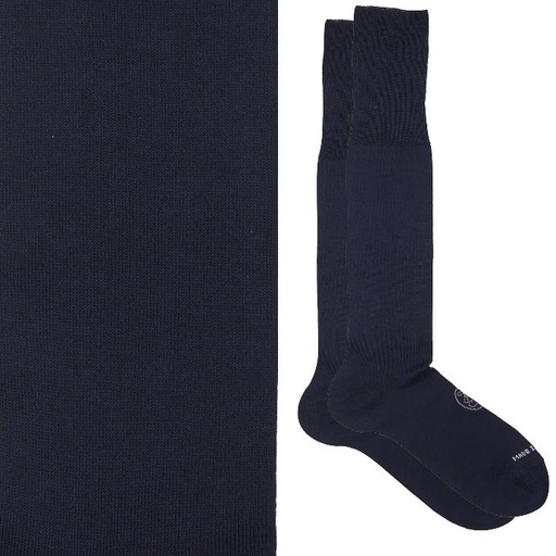 Calza lunga cotone Makò Mercerizzato con polsino inglese fondo blu Tinta Unita - GRIGIO CENERE